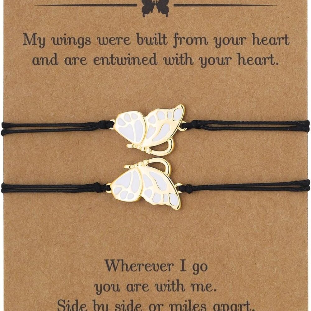 Mother Daughter Butterfly Bracelets Copper Adjustable Gifts for Women